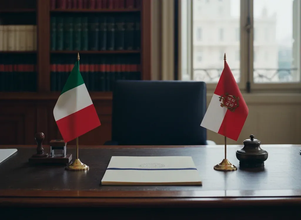Codice fiscale italiano per cittadini nati a Monaco — scena d'archivio istituzionale con bandiere Monaco e Italia, codice catastale Z123