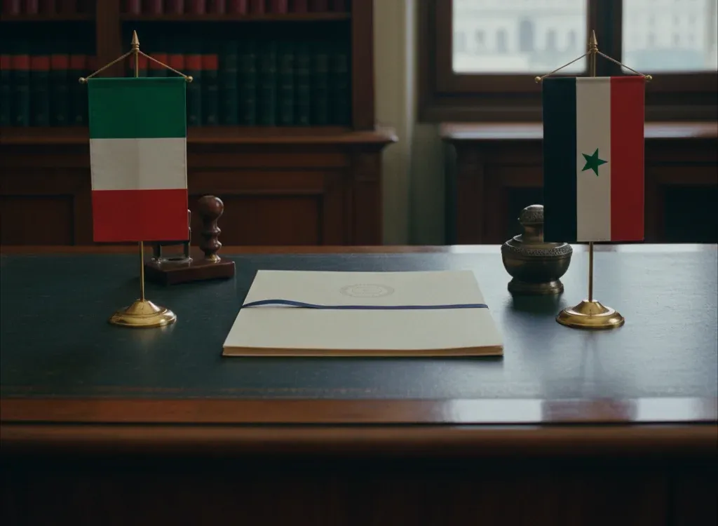 Codice fiscale italiano per cittadini nati nello Yemen — scena d'archivio istituzionale con bandiere Yemen e Italia, codice catastale Z246